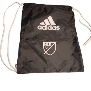 Adidas Black White School College Drawstring Sackpack Sling Backpack 14" X 18"